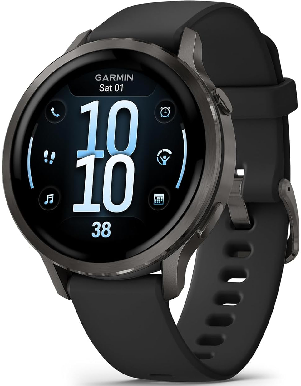 Garmin Venu 4 Slate Bezel With Black Silicone Band - 45 mm