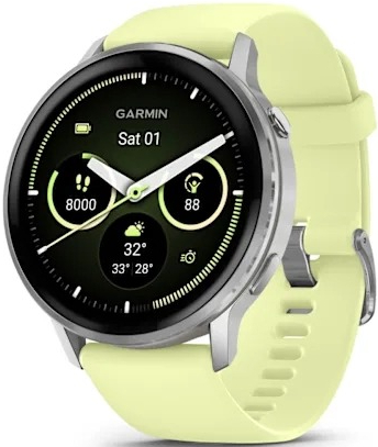 Garmin Venu 4 Silver Bezel With Citron Silicone Band - 45 mm