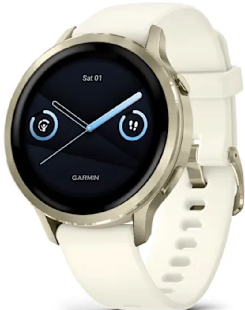 Garmin Venu 4 Lunar Gold Bezel With Bone Silicone Band - 41mm