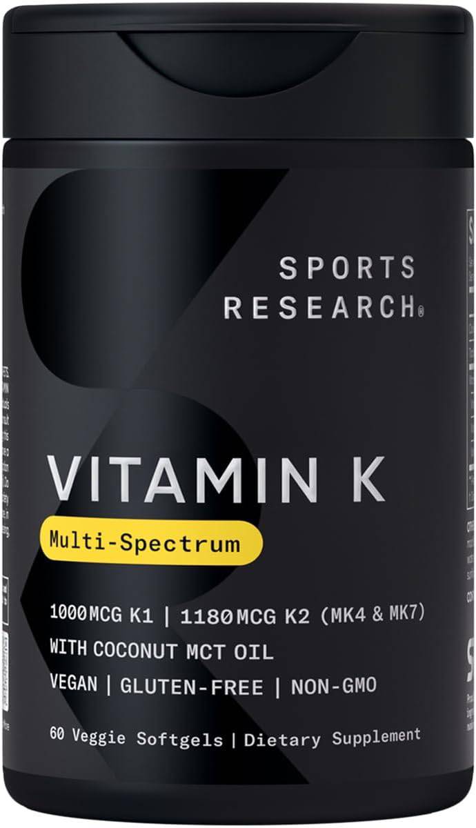 Sports Research Vitamin K Multi-Spectrum(60 Veggie Softgels)