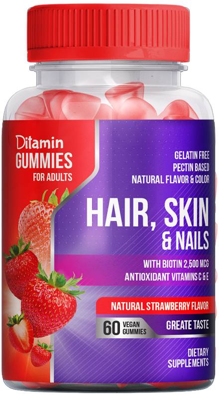 Ditamin Hair Skin Nails Gummies For Adult - 60 s