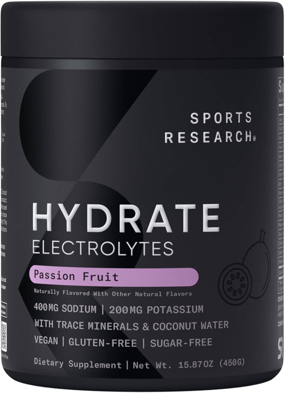 Sports Research Hydrate Electrolytes Passion Fruit - 90 Servings