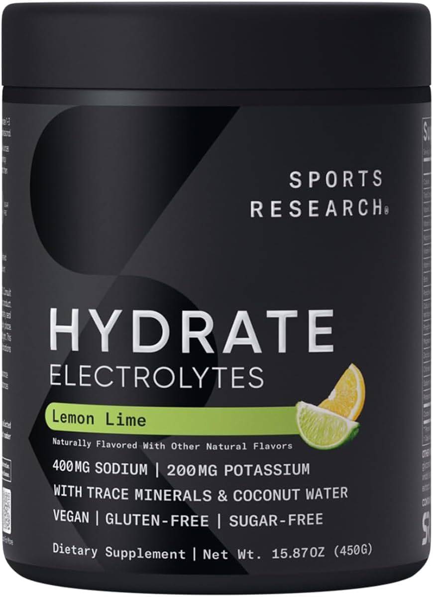 Sports Research Hydrate Electrolytes Lemon Lime - 90 Servings