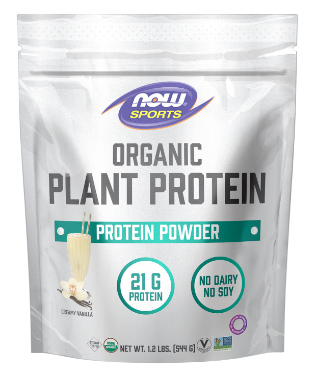 NOW Foods Organic Plant Protein Creamy Vanilla(544 g)Pwdr