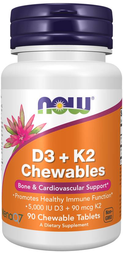 NOW Foods, D3 K2 Chewables, 90 Chewables Tablets