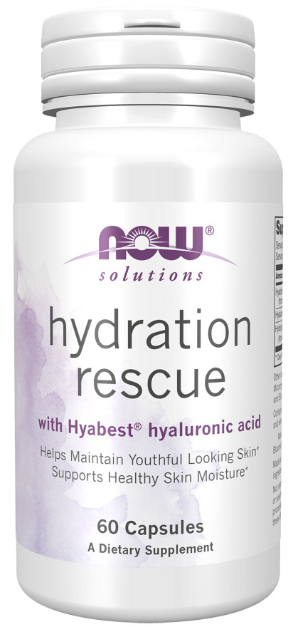 NOW Foods Hydration Rescue+Hyabest Hyaluronic A 60Veg Caps