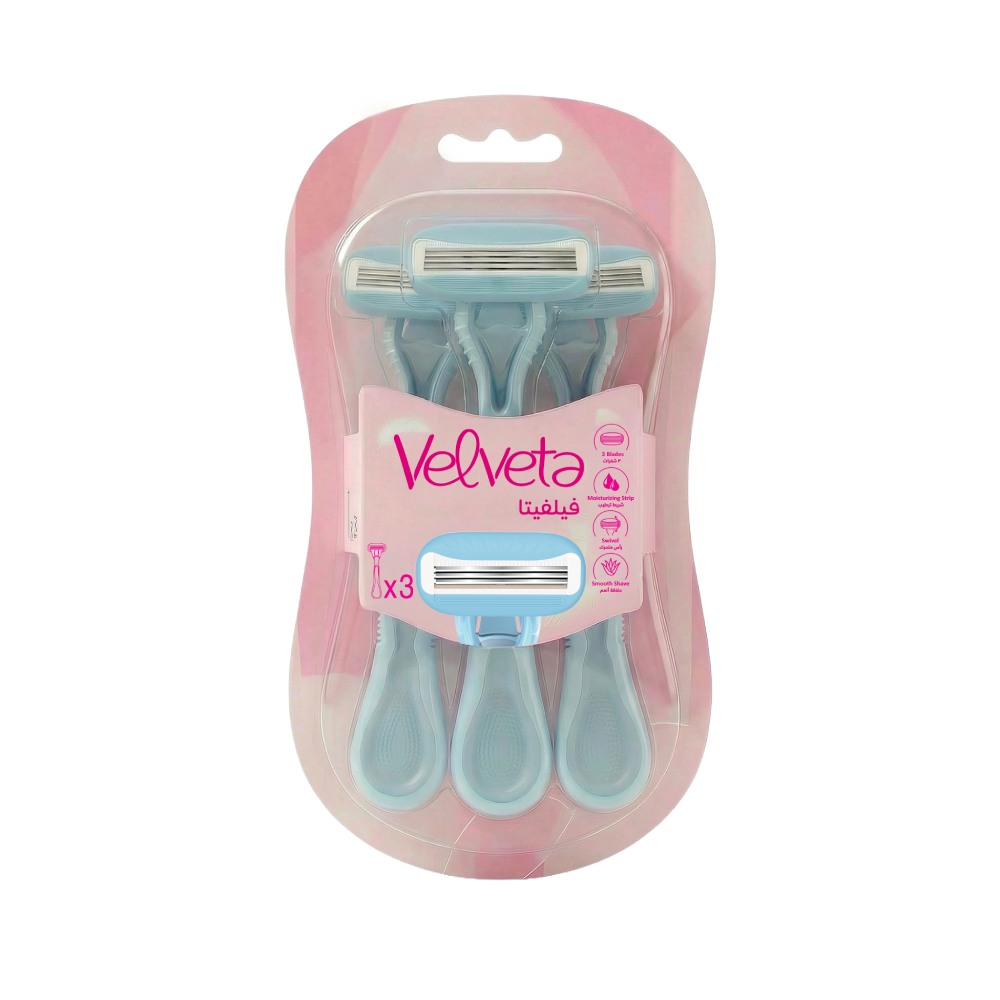 Velveta Disposable Razors For Women 3 Blades - 3 Pc