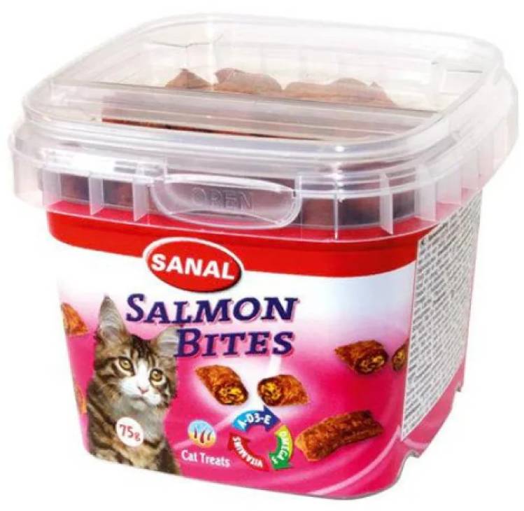 Sanal Salmon Bites In Cup For Cats 75g