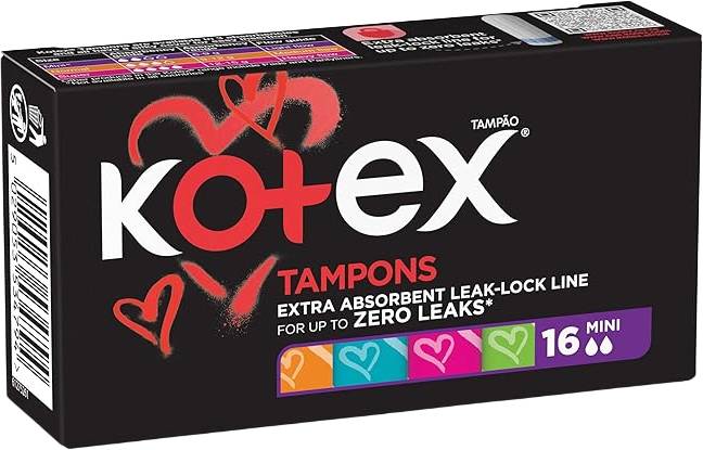 Kotex Mini Tampon Silky Cover - 16 Pieces