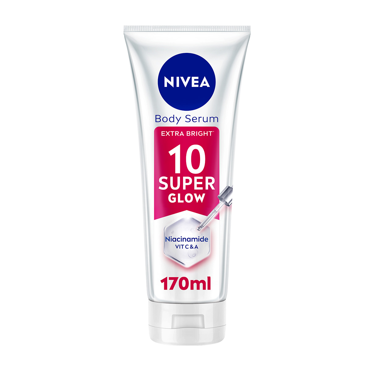 سيروم الجسم SUPER 10 Glow من نيڤيا، مع نياسيناميد، لبشرة مشرقة، حجم 170 مل