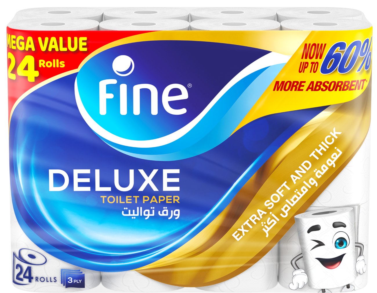 Fine Toilet Tissue Deluxe 24 Pack (140x3 Plies)