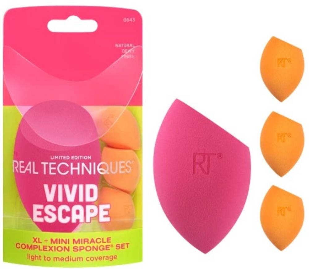 Real Techniques Vivid Escape + Mini Sponge Kit -  4 Piece