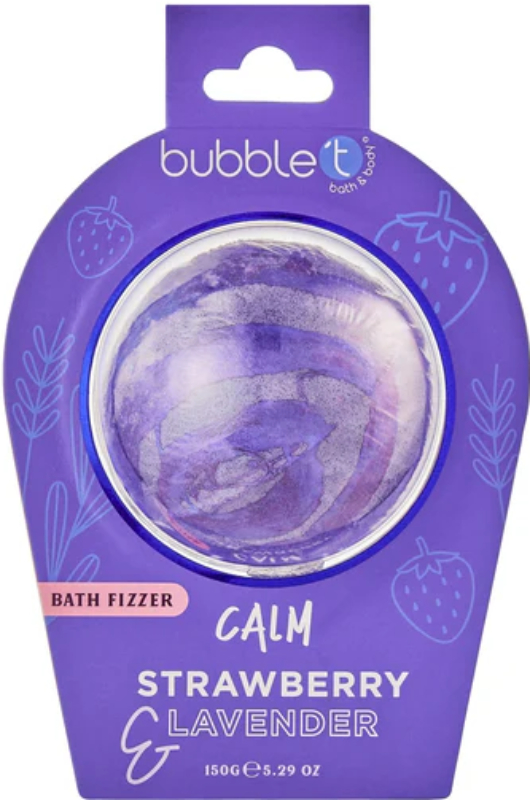 Bubblet Calm Bath Fizzer In Strawberry And Lavender 150 ml