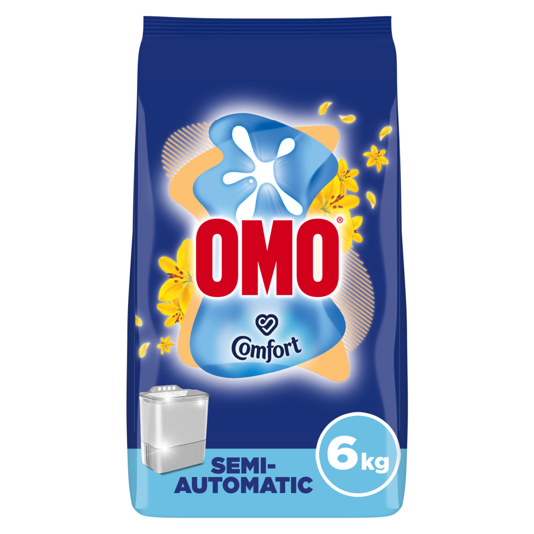 OMO Semi-Automatic Laundry Detergent Powder, Touch of Comfort, 6 KG