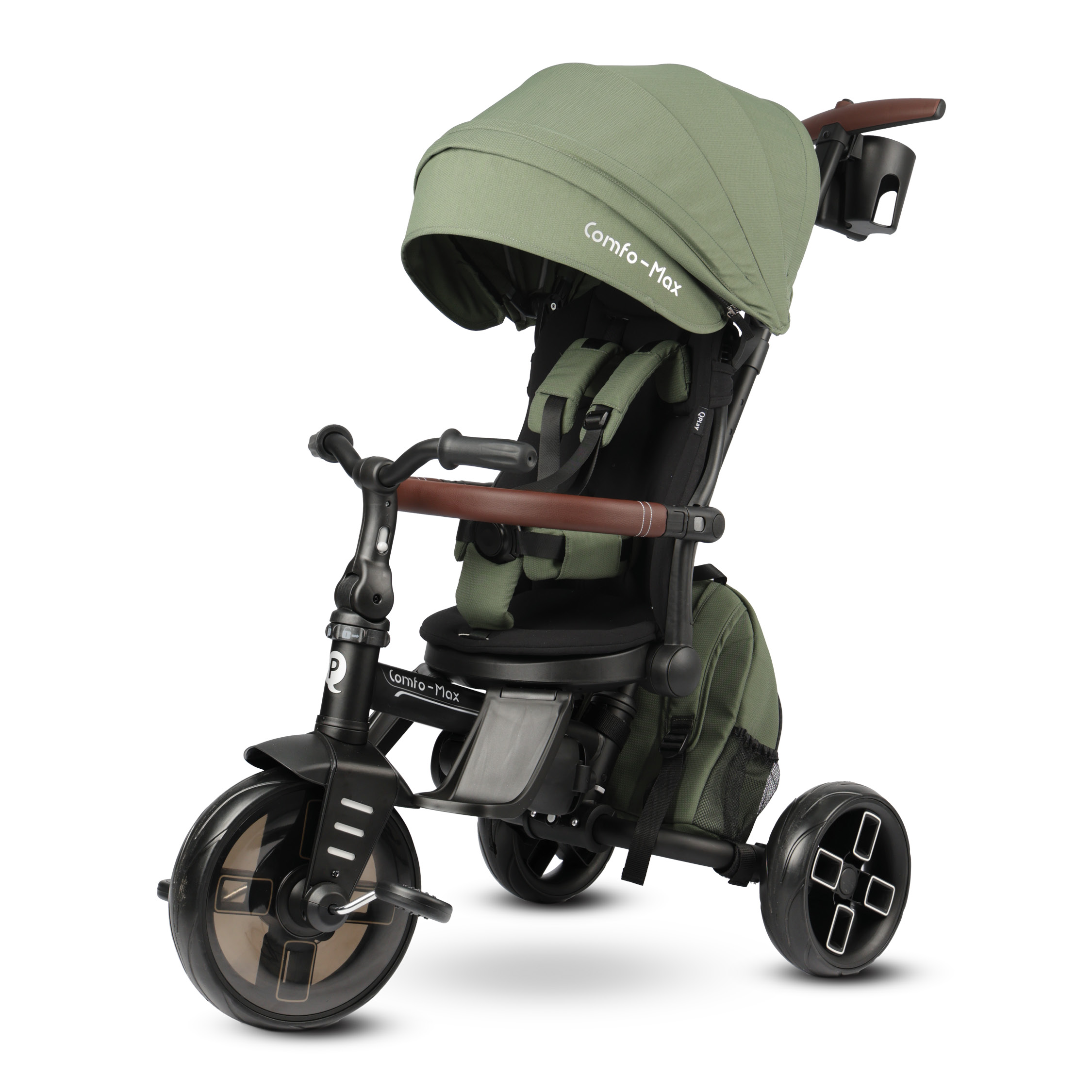 Qplay Comfo Max 7-in-1 Convertible Kids Tricycle for 10M-6Y – Green