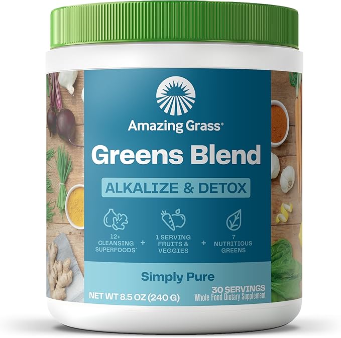 Amazing Grass Organic Greens Blend Alkalize Detox - 30 Servings