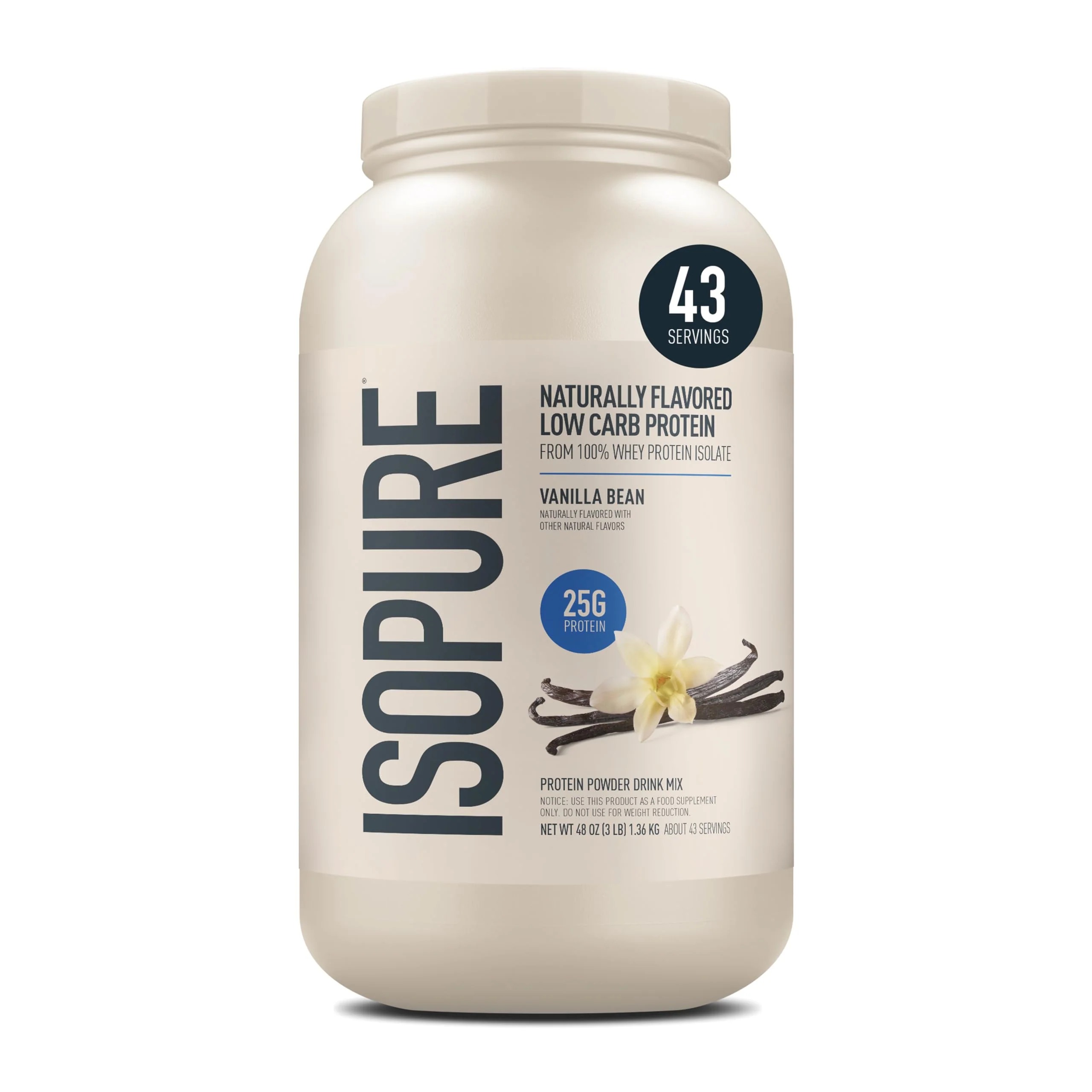 Isopure Low Carb Naturally Flavored Vanilla Gluten Free Lactose Free - 3 lb