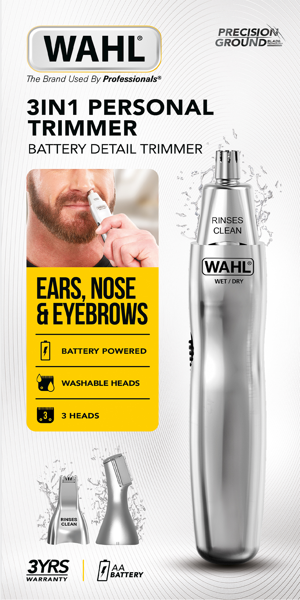 Wahl 5545-427 Ear, Nose & Brow 3in1