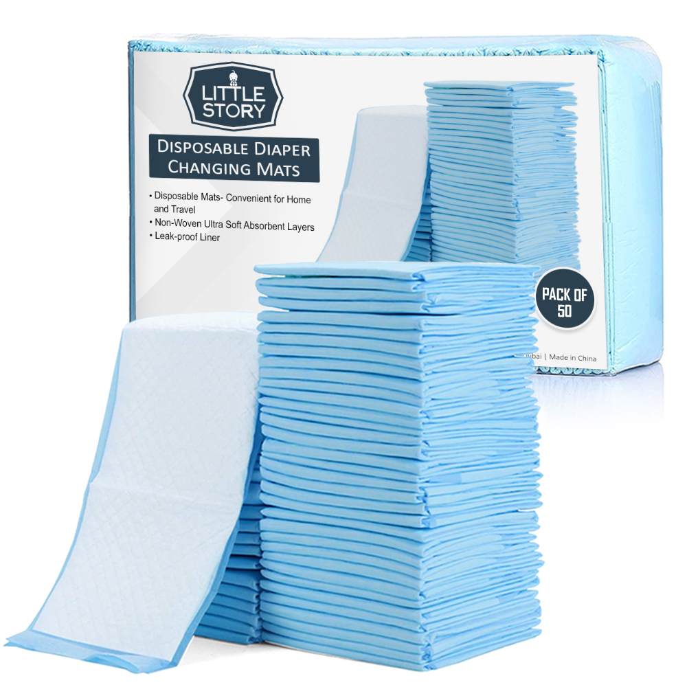 Little Story Disposable Diaper Changing Mats 50pcs Blue