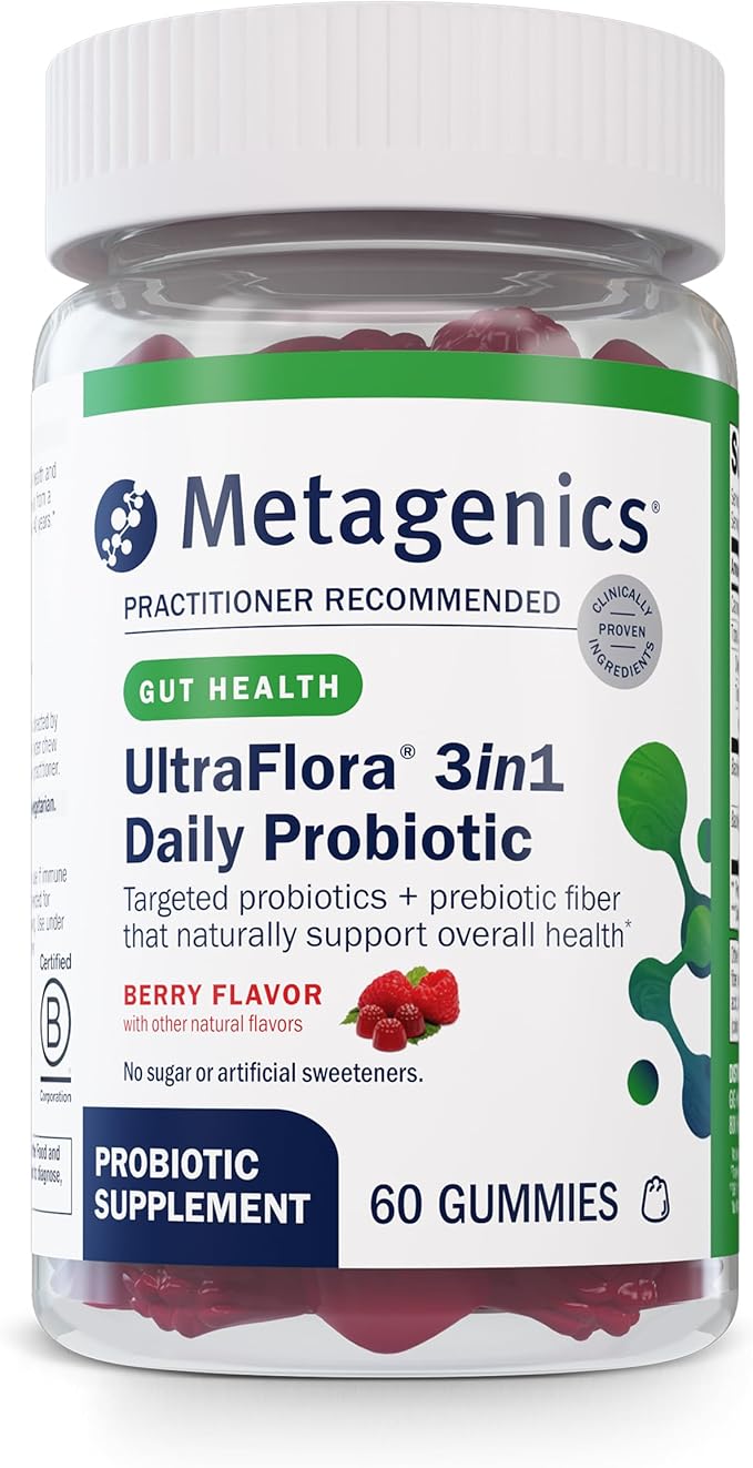 Metagenics, UltraFlora 3in1 Daily Probiotic, Berry,60Gummies