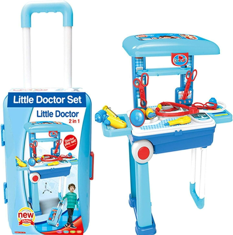 Urban Tots Big Trolly Doctor Set For Kids Blue