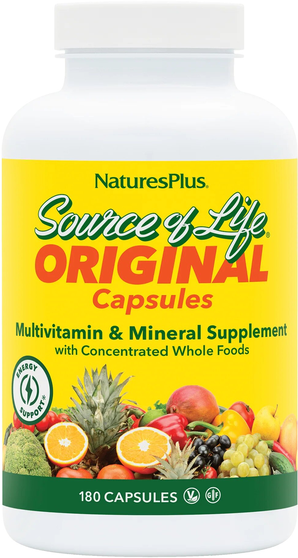 Natures Plus Source Of Life Multivitamin - 180 Vegetarian Capsules