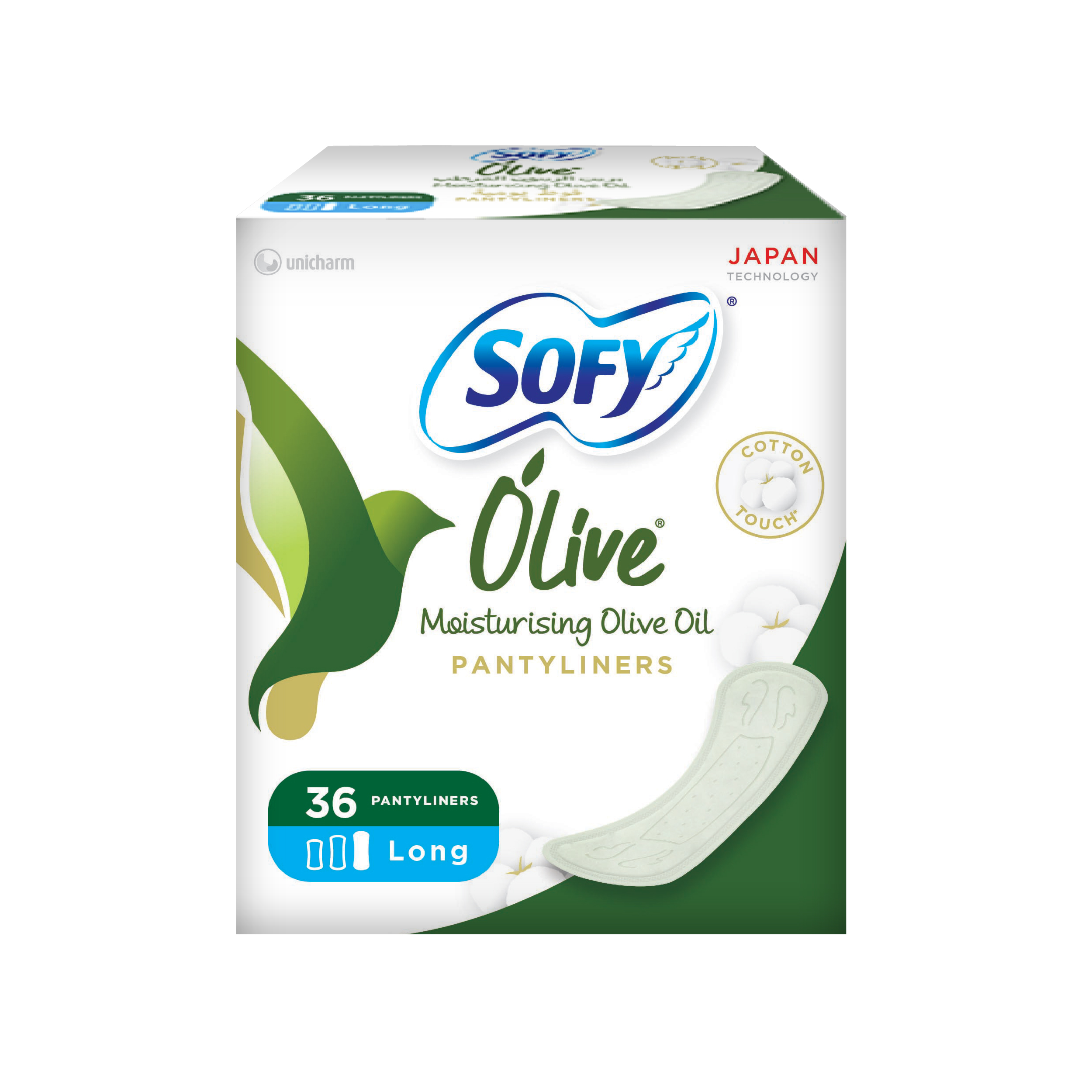 Sofy Olive Panty Liner, Long - 36 Pcs