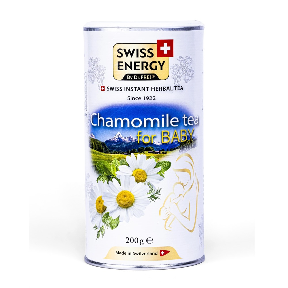 Swiss Energy Chamomile Instant Herbal Tea for Babies, Gentle Bedtime Drink, 200g