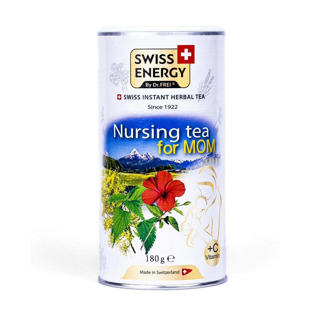 Swiss Energy Nursing Instant Herbal Tea for Breastfeeding Mothers with Vitamin C, Fennel & Fenugreek, 180g