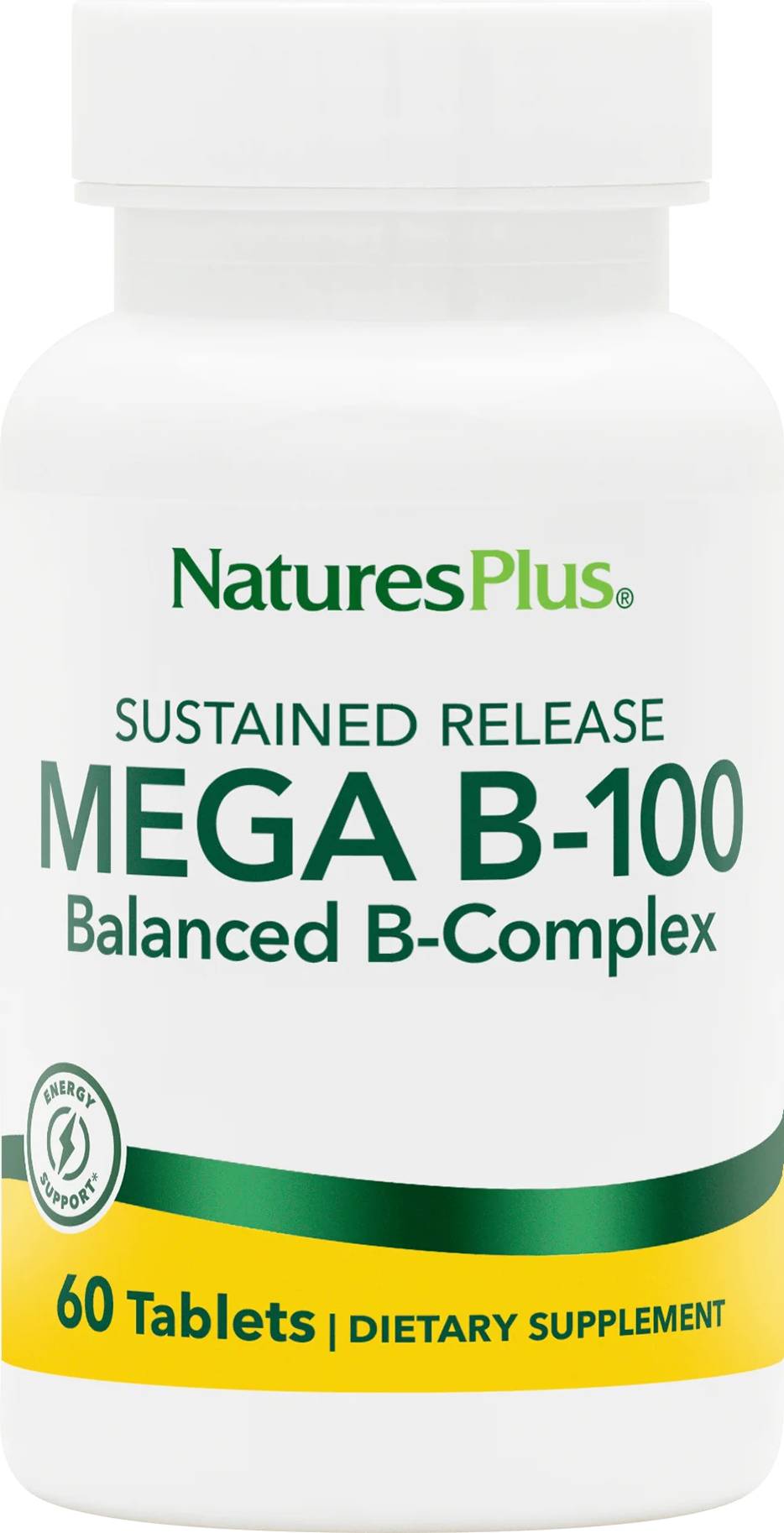 Natures Plus Mega B-100 Complex Sustained Release - 60 Tablets