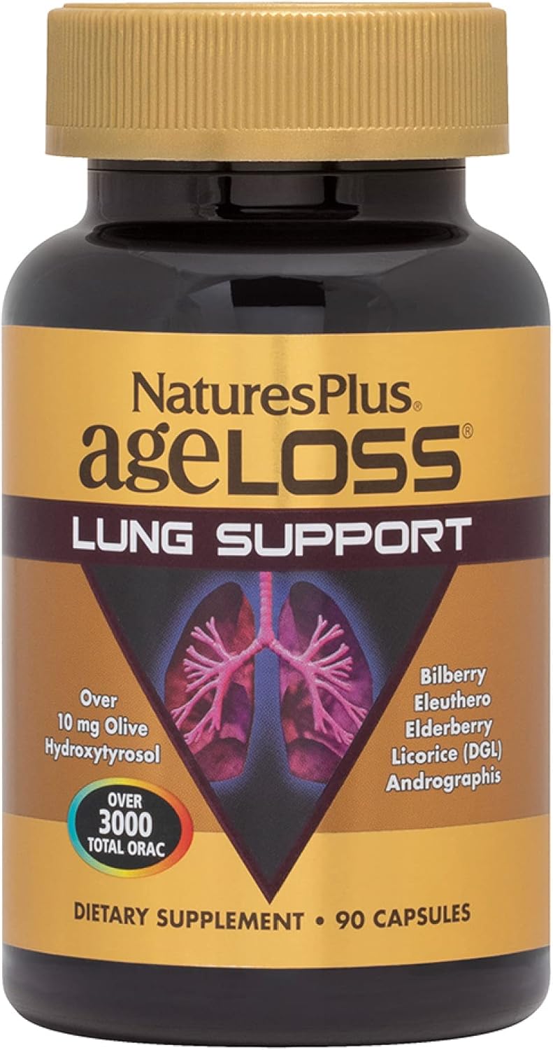 Natures Plus Ageloss Lung Support - 90 Vegetarian capsules
