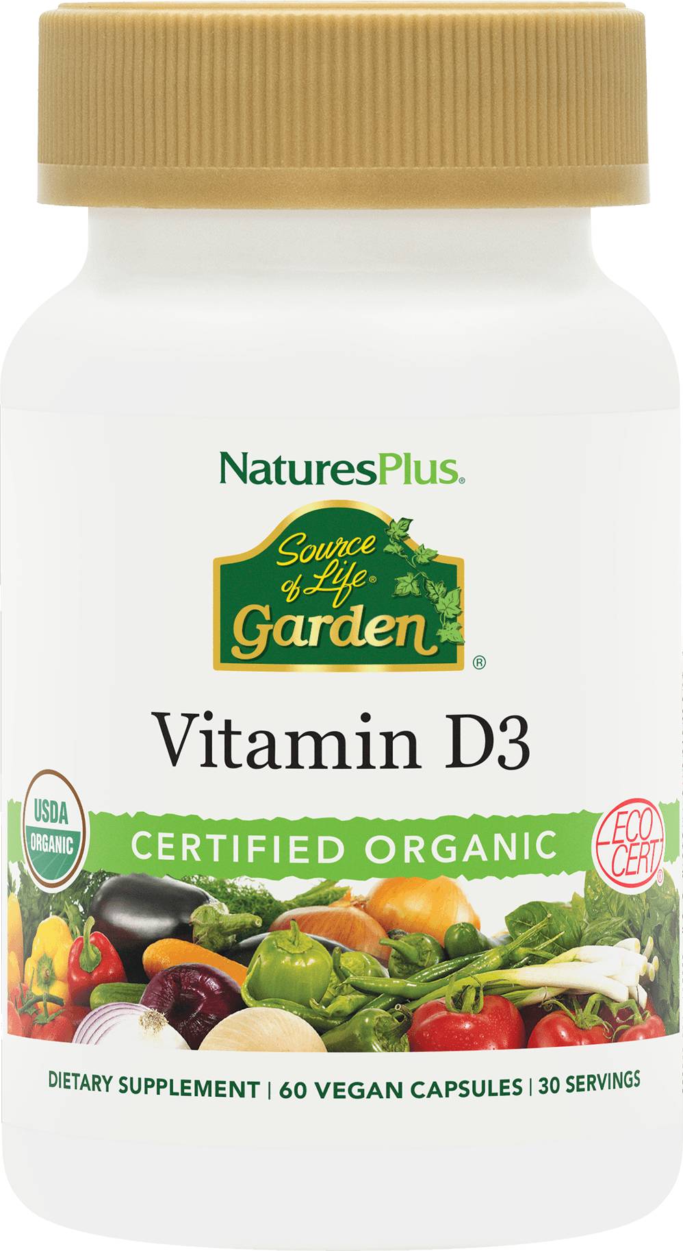 Natures Plus Sol Garden Organic Vit D3 5000 Iu Cap 60
