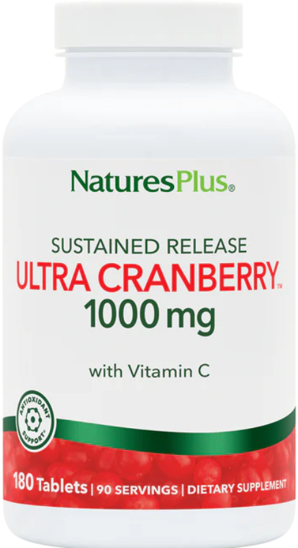 Natures Plus Ultra Cranberry  Sustained Release 1000 mg - 180 Tablets