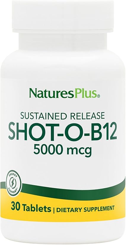 Natures Plus Shot-O-B12 5000 mcg Sustained Release - 30 Tablets