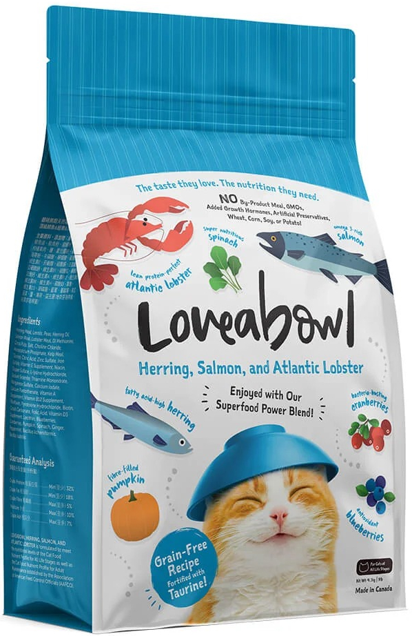 Loveabowl Herring, Salmon & Lobester Dry Food For Cat - 4.1 kg