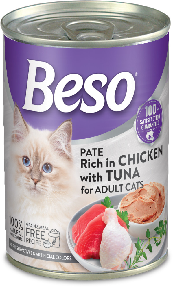 Beso Pate Rich In Chicken With Tuna For Adult Cats  -  400 gm