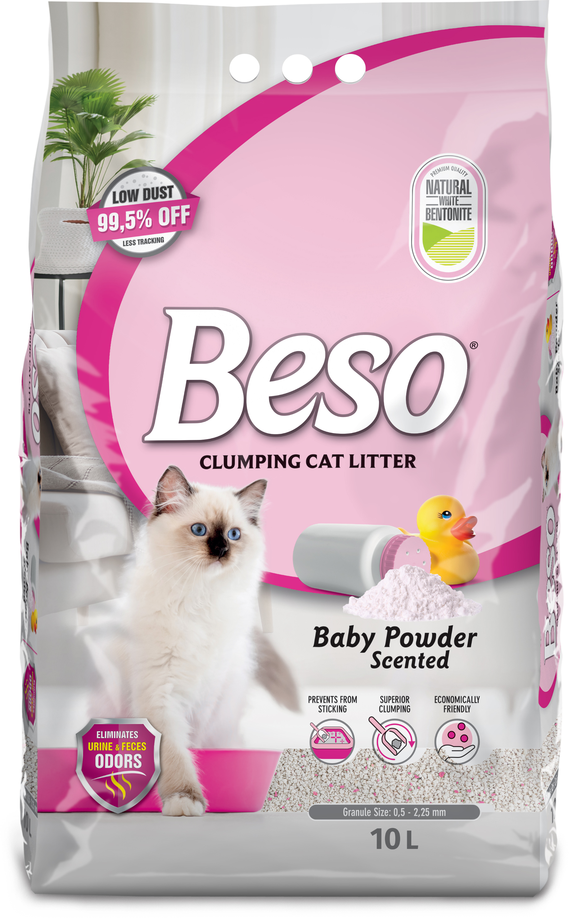 Beso Clumping Cat Litter Baby Powder Scented - 10 L