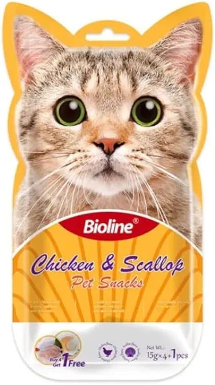 Bioline Pet Snacks With Chicken & Scallop - 5 Pcs