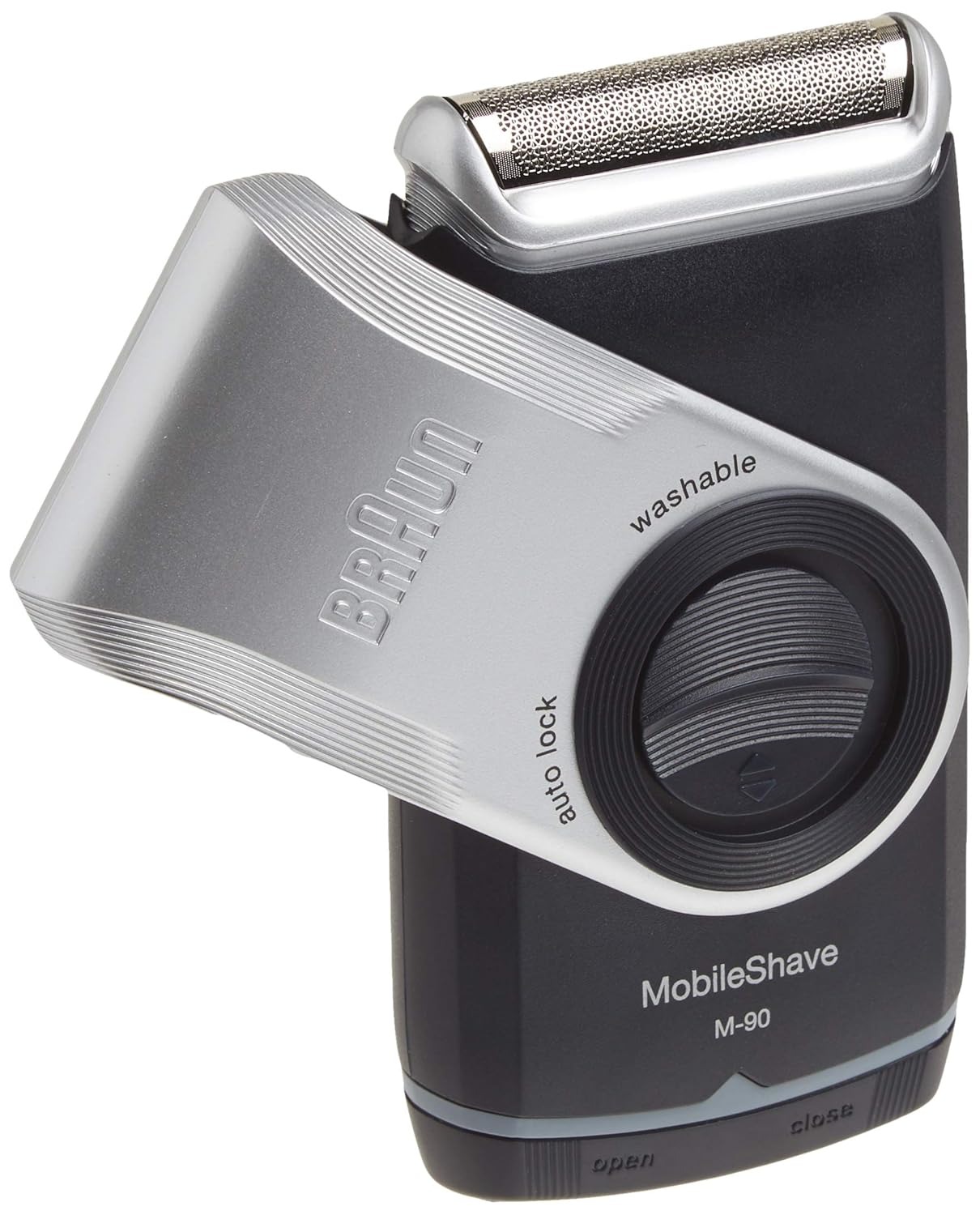 Braun Pocket go Mobile Electric Travel Shaver M90 - Black/Silver