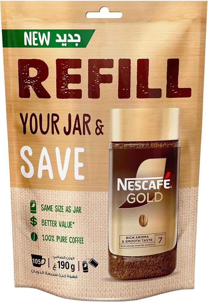 Nescafe Gold Coffee Refillable Pouch - 190 gm