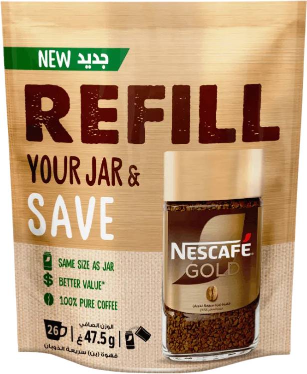Nescafe Gold Coffee Refillable Pouch - 47.5 gm