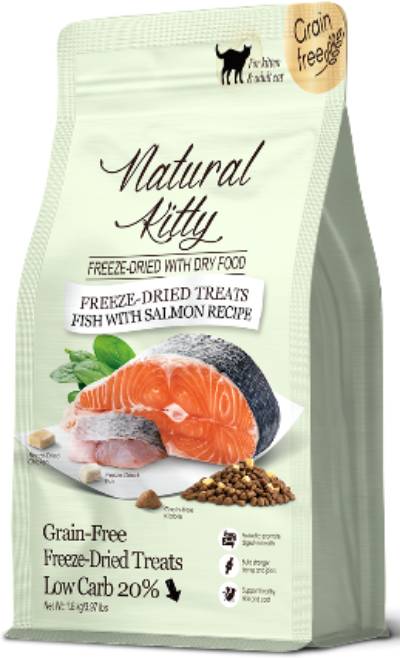 Natural Kitty Freeze Dried Fish & Salmon Cat Food - 1.8 kg