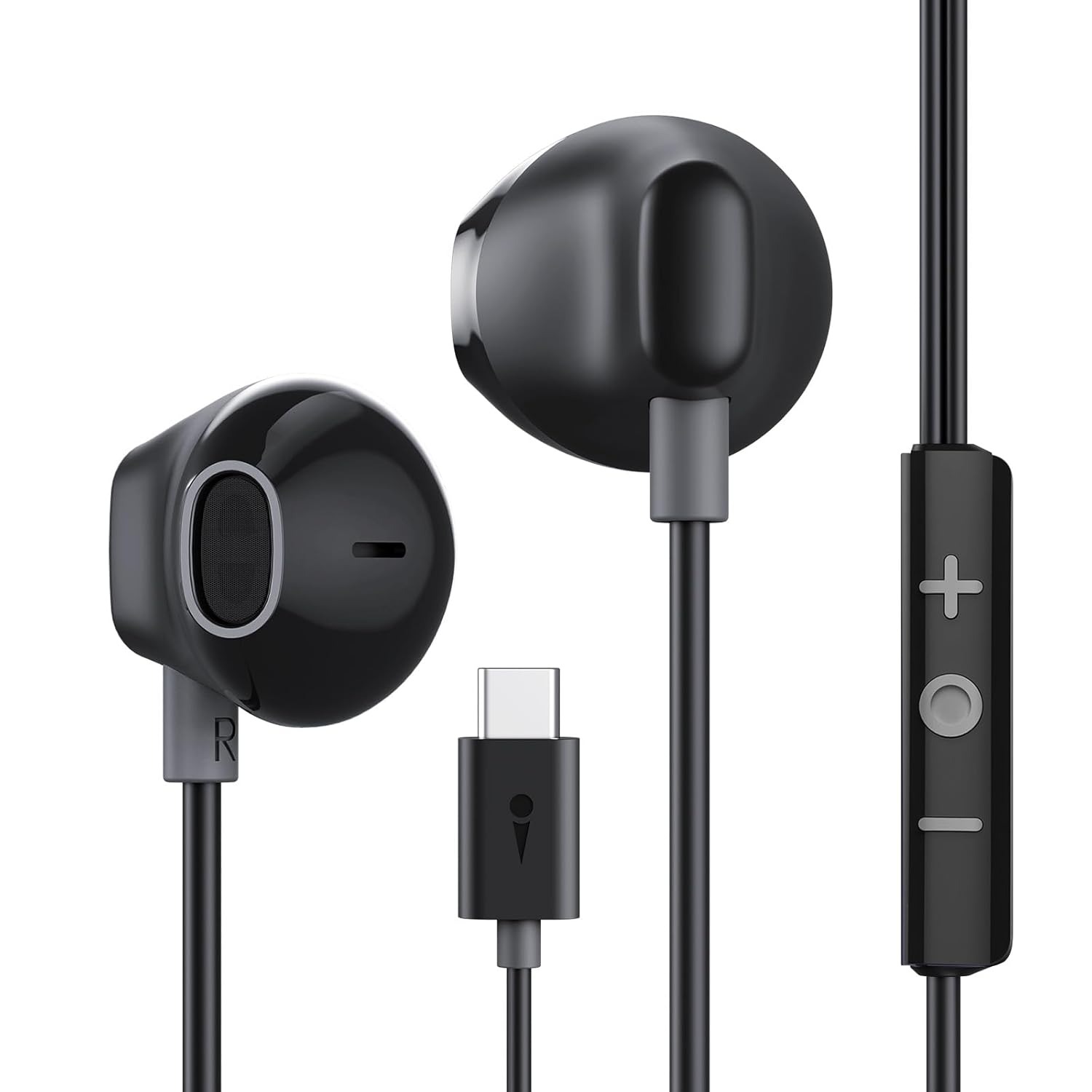 Oraimo Halo Airy Type-C Half In-Ear Wired Headphones - Black