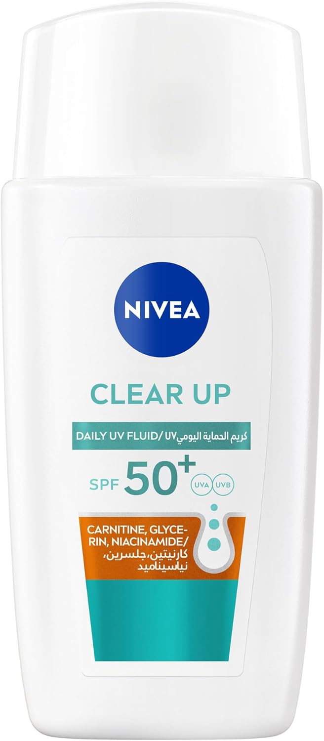 واقي الشمس للوجه NIVEA Clear Up Daily UV Sun Fluid SPF50+ حجم 40 مل