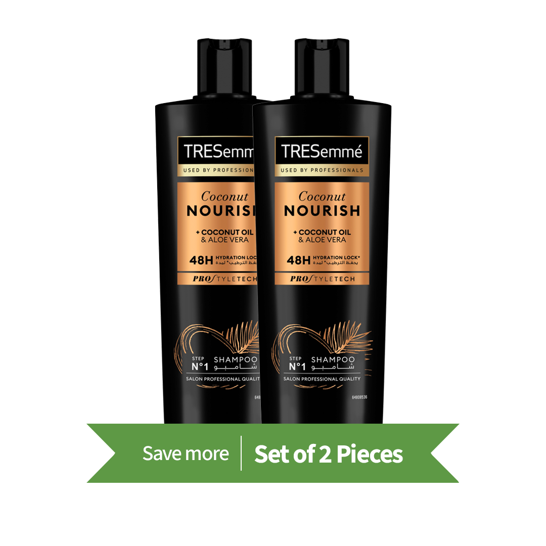 TRESemmé Shampoo, Coconut Nourish, 400ml,Twin Pack