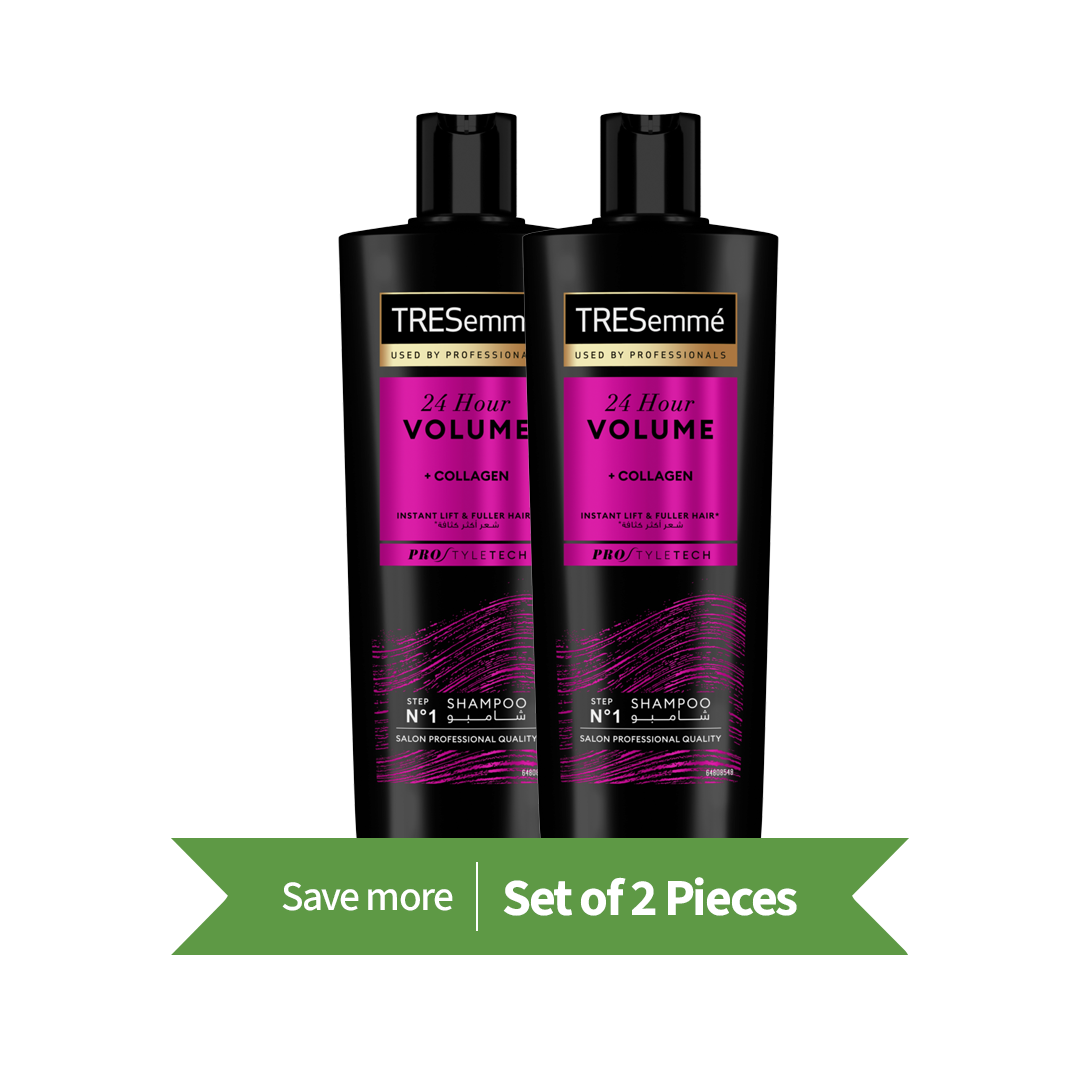 TRESemmé Shampoo, 24 Hour Volume & Body, 400ml,Twin Pack