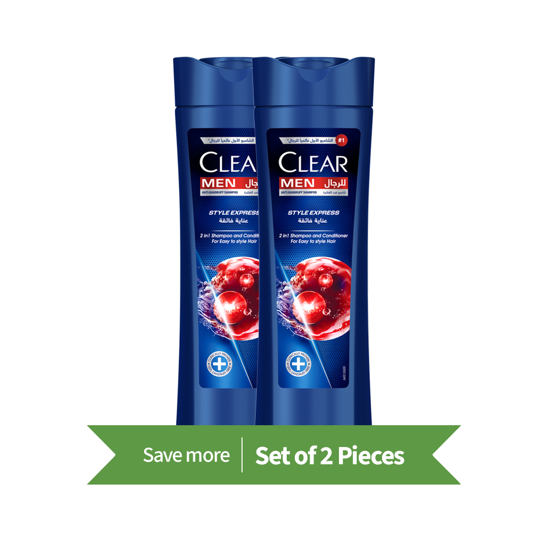 CLEAR 2in1 Shampoo & conditioner for men, Style Express, 400ml- Twin Pack