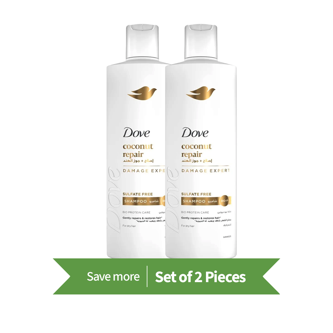 Dove Shampoo, Coconut Repair, 400ml,Twin Pack