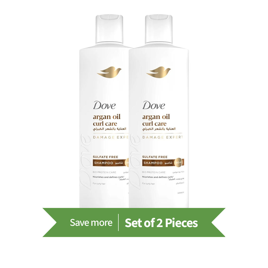 Dove Shampoo, Argan Oil Curl Care, 400ml,Twin Pack