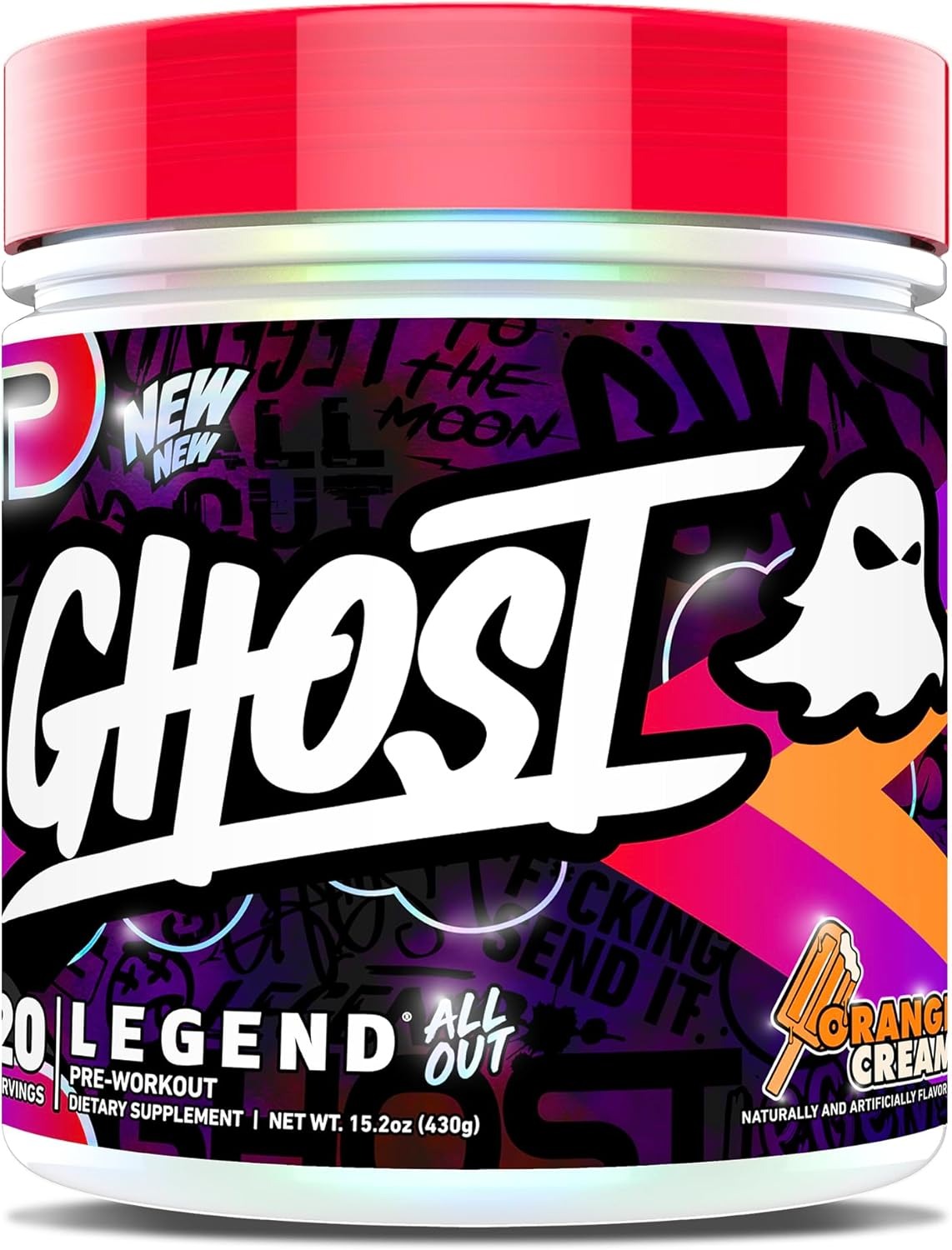 Ghost Legend All Out V2 Orange Cream Pre Workout Powder - 20 Servings